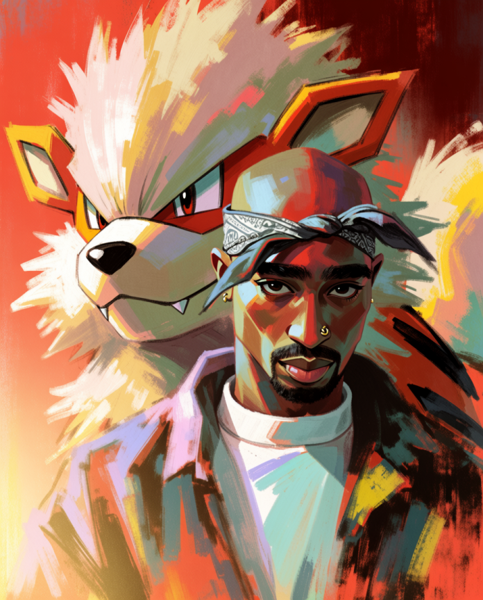 Tupac and Arcanine artwork