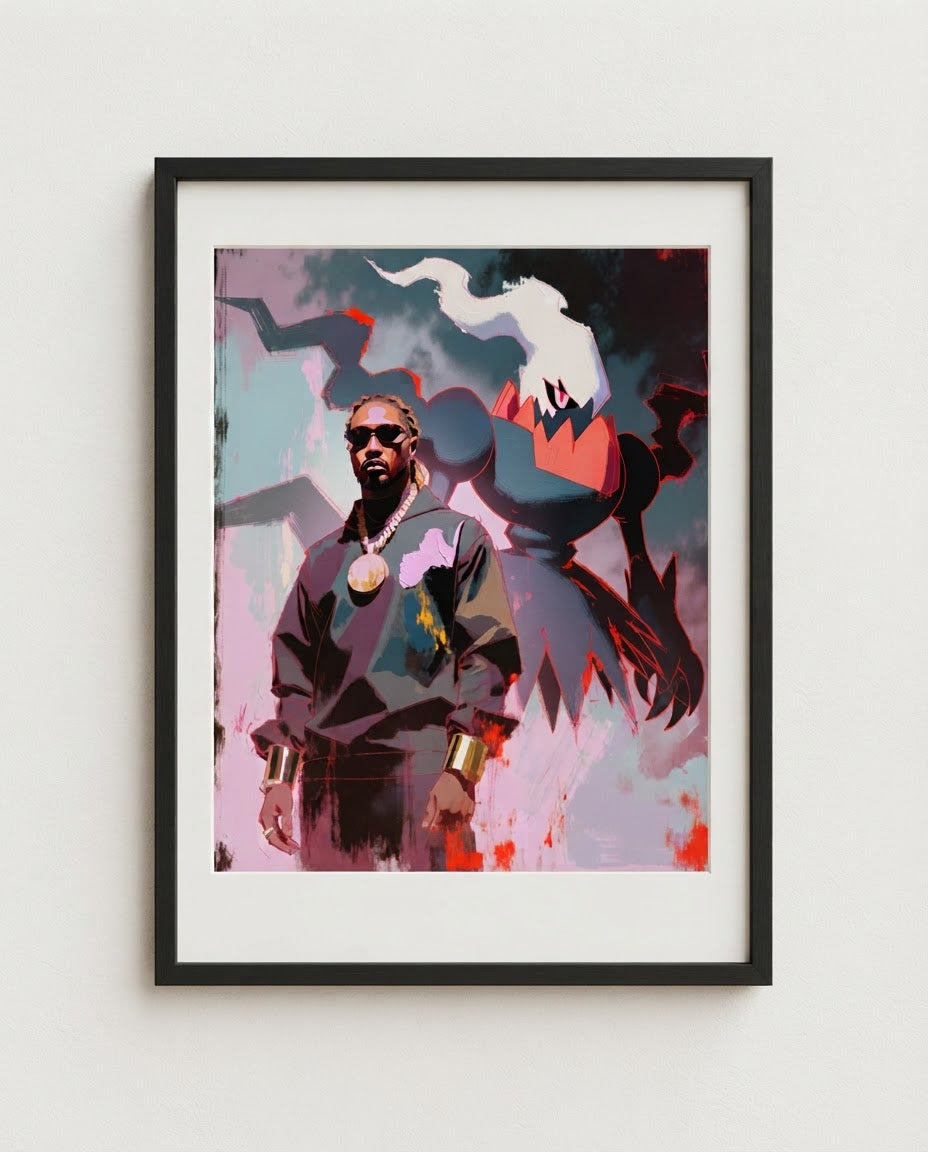 Future and Darkrai framed art print