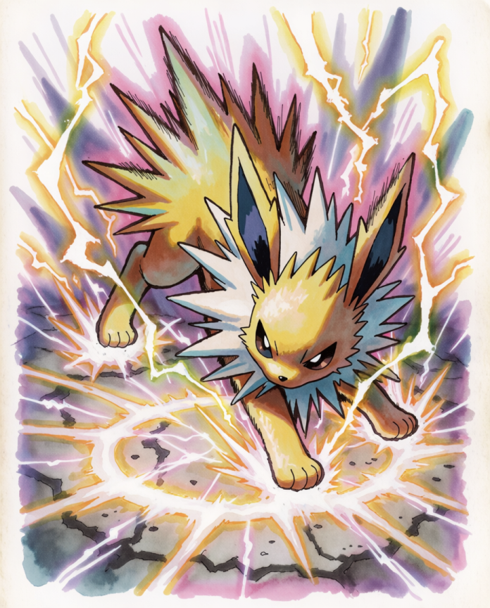 Jolteon Discharge Pokémon art print — limited edition of 5