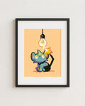 Shinx kawaii art print framed on a wall — Pokémon fan art by Dammit.png