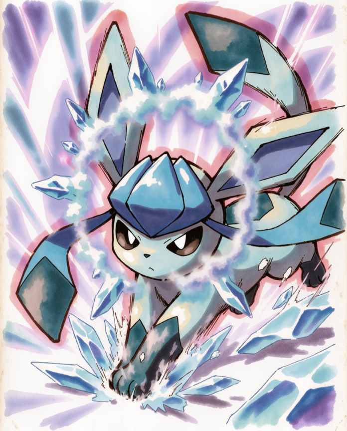 Glaceon Ice Shard Pokémon art print — limited edition of 5