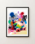 Snorlax — Paint Nap spray paint art print framed on a wall