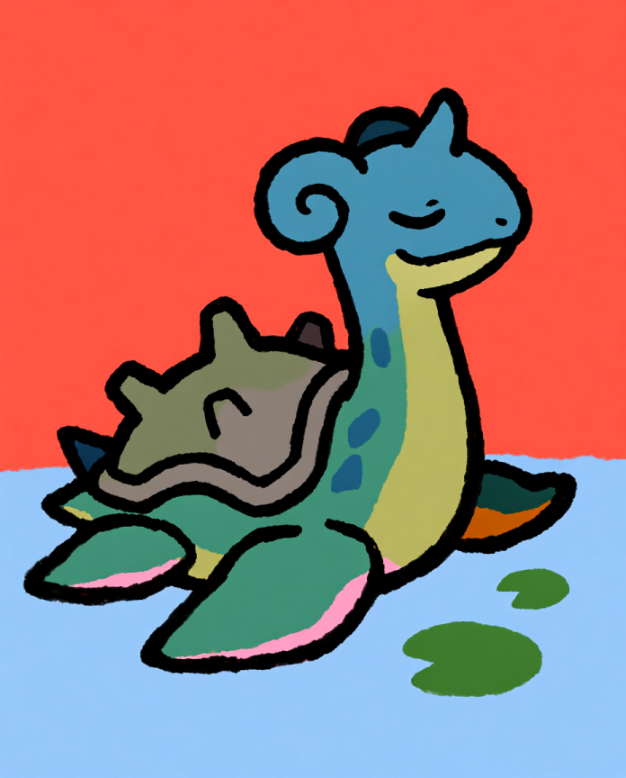 Lapras Lily Pad Drift Pokémon art print — limited edition of 5