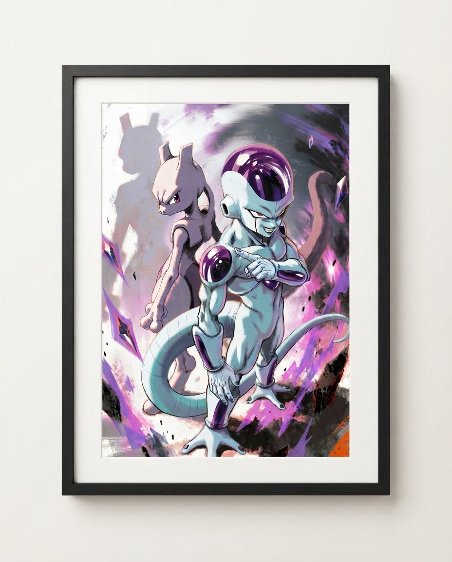 Frieza and Mewtwo framed art print