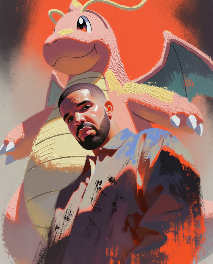 Drake and Dragonite artwork