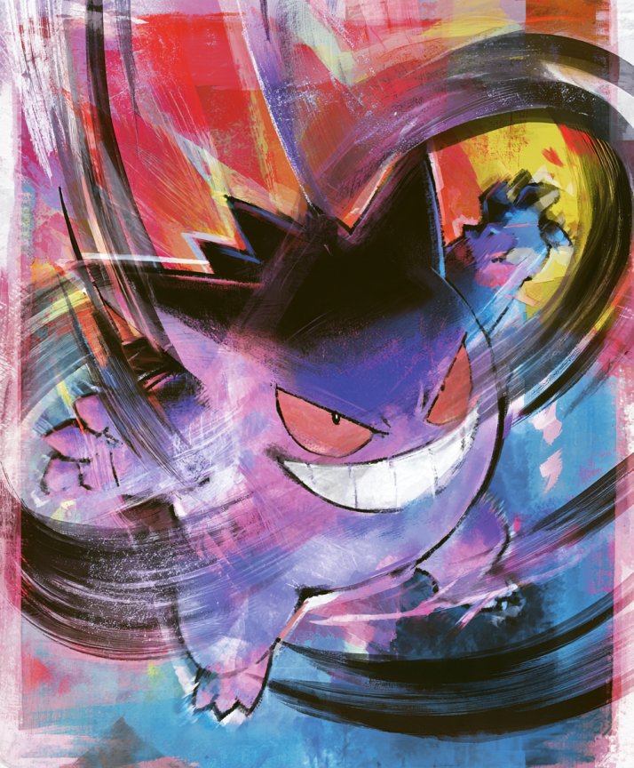 Gengar Brushstorm Pokémon art print — limited edition of 5