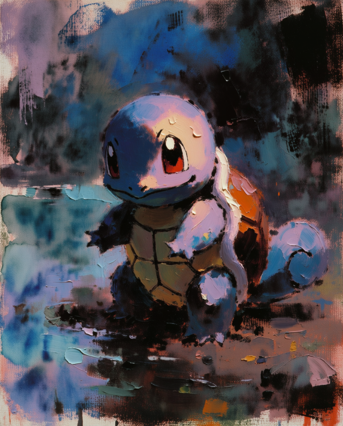 Squirtle — Rain Dance impasto painting illustration by Dammit.png