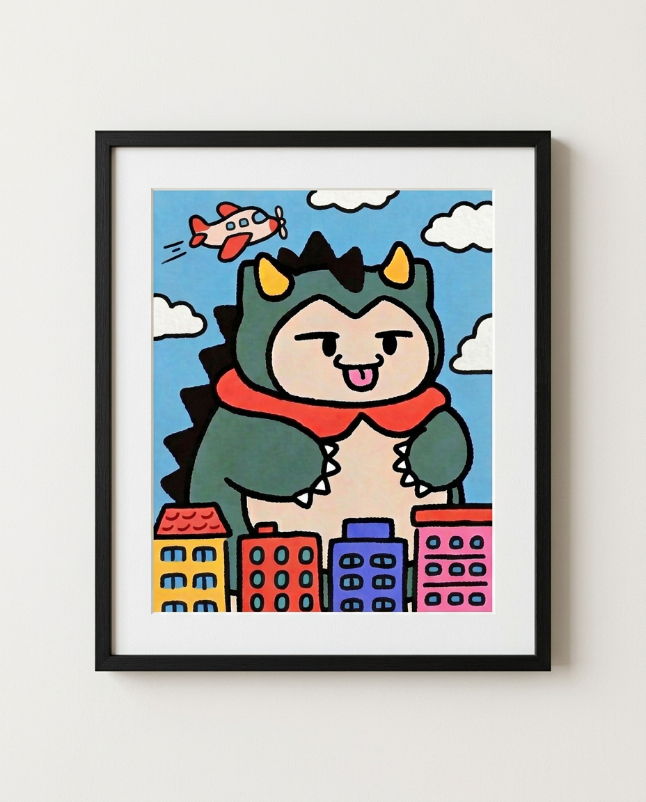 Snorlax — Kaiju Mode framed Halloween art print by Dammit.png