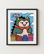 Snorlax — Kaiju Mode framed Halloween art print by Dammit.png