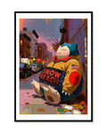 Snorlax Snow Beach limited edition streetwear Pokémon art print by Dammit.png shown framed