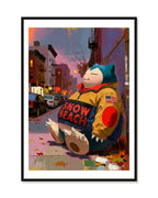 Snorlax Snow Beach limited edition streetwear Pokémon art print by Dammit.png shown framed