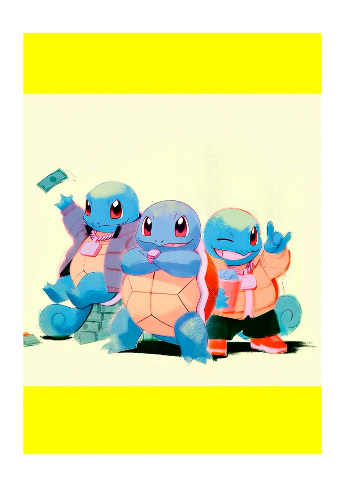 Original Squirtle Squad artwork with money stacks and flying bills by Dammit.png