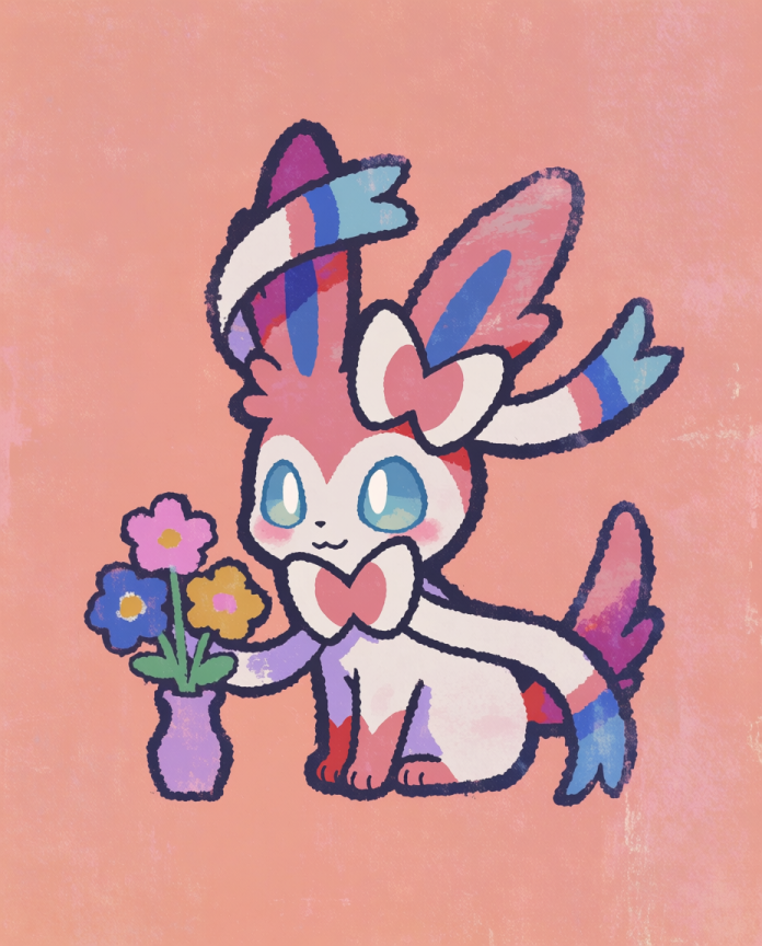 Sylveon Flower Delivery original artwork print