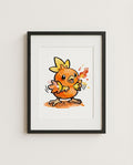 Torchic — Ember framed watercolour art print by Dammit.png