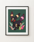 Umbreon Night Walk framed art print mockup