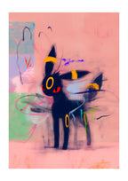 Original motion-blur Umbreon artwork on a pink wash with glowing gold rings by Dammit.png