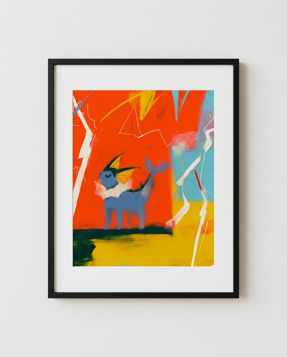 Vaporeon — Heatwave framed pop-art print by Dammit.png