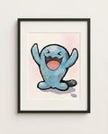 Wobbuffet — Big Cheer framed watercolour art print by Dammit.png