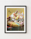 Yamper Power Nap framed art print
